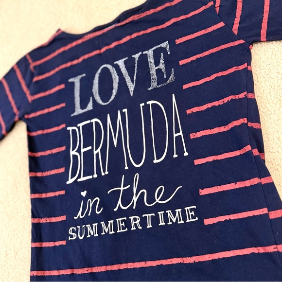 Authentic Bermuda 3/4 Sleeve Boatneck Nautical Cotton Tee - Picture 7 of 8